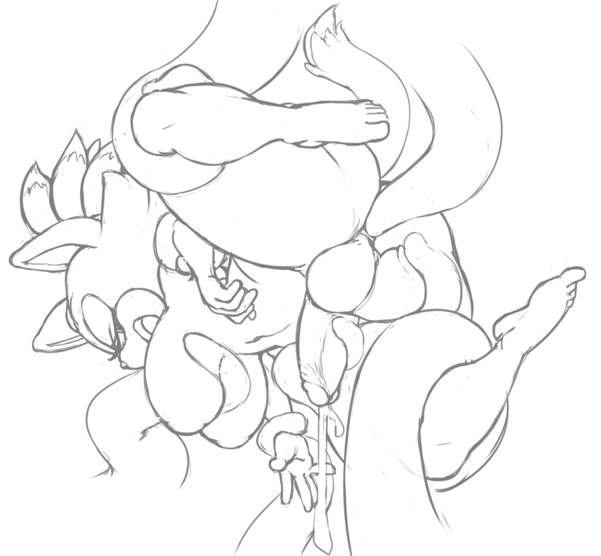 1girl 2015 anal anal_penetration anthro anus argento ass big_ass blaze_the_cat breasts cat cum dickgirl feline fur hair half-closed_eyes intersex mammal nude penetration sega sex simple_background smile tentacle tentacle_monster testicles white_background