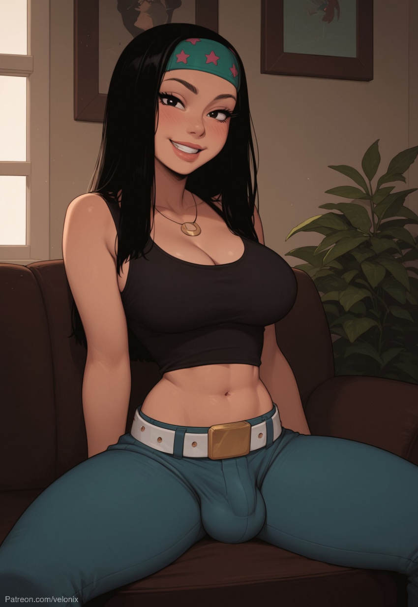1futa 20th_century_studios ai_generated american_dad ass balls belt big_ass big_breasts big_hips big_penis black_eyes black_hair black_tank_top breasts bulge bulge_through_clothing cartoon cleavage denim denim_pants dickgirl disney eyebrows eyelashes futa_only futanari grin grinning grinning_at_viewer hair_band hands-free hands_behind_back hayley_smith huge_cock indoors intersex jeans legs legs_apart lips long_hair looking_at_viewer makeup narrow_waist narrowed_eyes navel necklace nose pants patreon penis seducing seductive seductive_eyes seductive_gaze seductive_look seductive_mouth seductive_pose seductive_smile sitting smile smile_at_viewer smiley_face smooth_balls smooth_penis smooth_skin solo solo_dickgirl solo_focus solo_futa tank_top testicle velonix white_belt