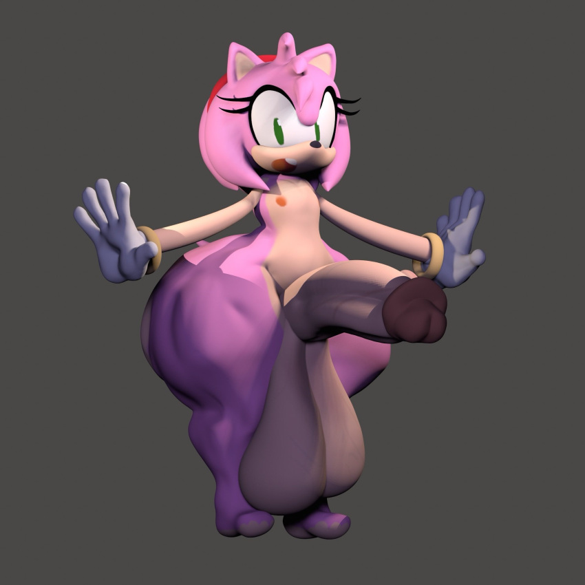 3d_model amy_rose balls big_penis big_testicles dickgirl furry gegecchi hedgehog nude penis sega small_breasts sonic_the_hedgehog_(series) wide_hips