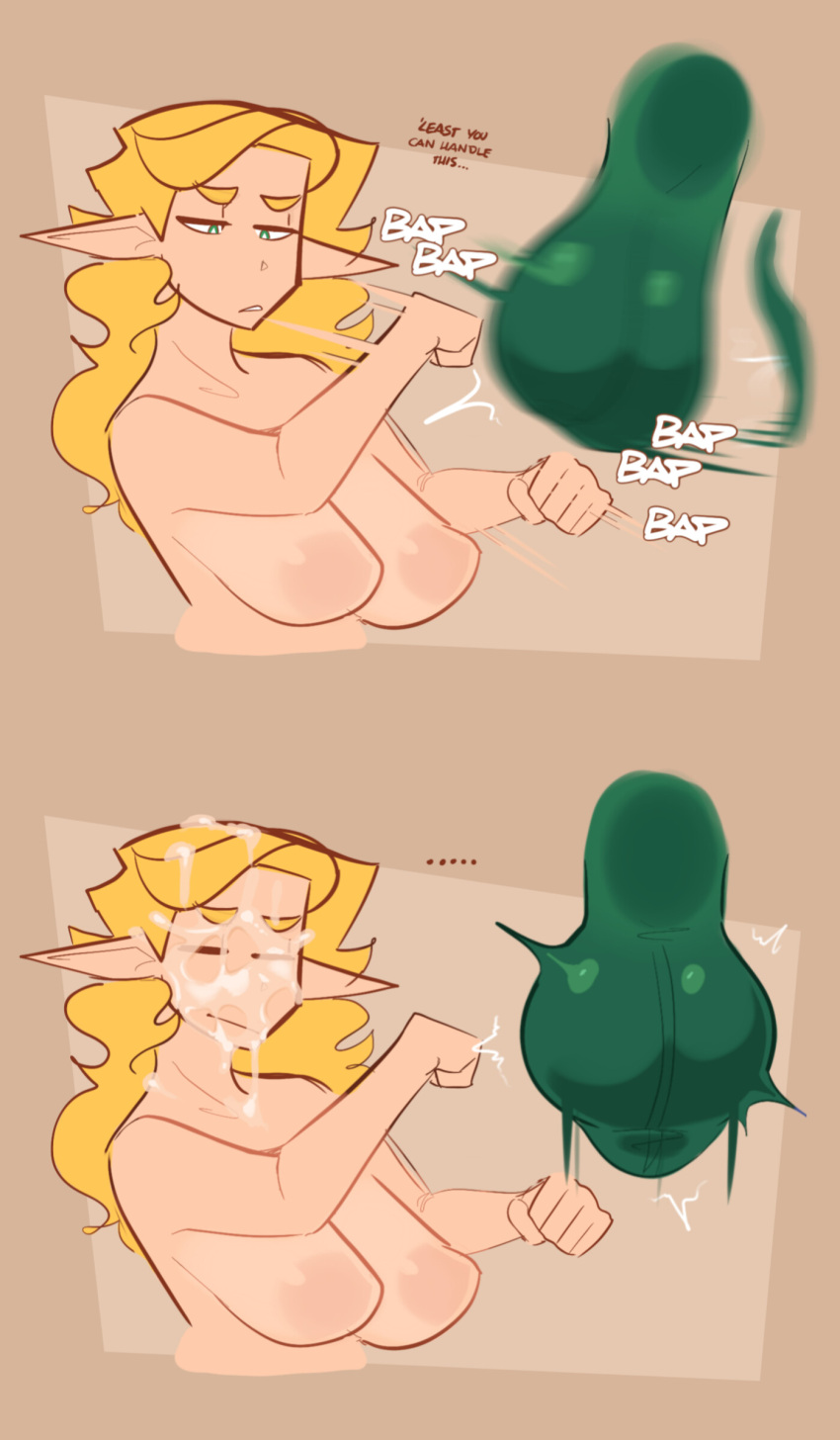 1futa 1girl 1girls 2024 after_ejaculation averysweatyboy ballbusting ballbusting_orgasm balls balls_clench big_balls blonde_hair borrowed_character breasts cock_and_ball_torture cock_and_balls_torture cum cum_on_face dialogue edit edited english_text female_focus futanari futanari_with_female green_balls huge_balls humanoid inka_(inkplasm) intersex irena_(averysweatyboy) light-skinned_female light_skin nude onomatopoeia penis punching punching_balls smooth_balls solo_focus testicle testicles_clench text